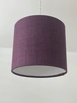 Aubergine Textured Woven Crosshatch Drum Lampshade