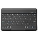 EasyAcc Bluetooth Keyboard, Ultra-Slim Wireless Keyboard UK Layout Quiet Portable Design with Built-in Rechargeable Battery for iOS, Mac, iPad, Windows and Android with 80 cm Tape-C Cable, Black