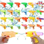 8-Piece Water Gun Set for Kids - Dinosaur Squirt Guns - Water Blaster Soakers - Water Activated Vests - Long-Range Shooting - Summer Pool and Beach Toy