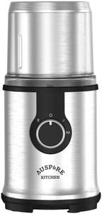 AUSPURE Coffee Grinder, Spice Grinder Large Capacity 90g, Detachable bowl, Powerful for Beans, Dry Herbs, Transparent Lid, Stainless Steel Cups & Blades, Safety Lock, Overheat Protection, AusGrind-P09