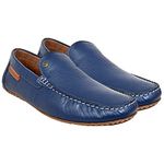 HX London Men's Synthetic Leather Pull-On Driving Style Loafers (Royal Blue, 11Uk)