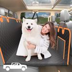 Toffos Dog Car Seat Cover for Trucks, Large Hard Bottom Load Back Seat Extender and Dog Car Hammock Protector for Truck F150, Silverado, RAM 1500 Crew Cab, GMC Sierra (Black)