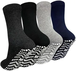 ZAKASA Non Slip Grip Socks - Non Skid Crew Grippy Socks for Men Women Anti Slip Gripper Socks for Elderly Hospital Yoga