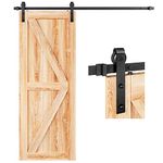 EaseLife 5 FT Heavy Duty Sliding Barn Door Hardware Track Kit,Ultra Hard Sturdy,Slide Smoothly Quietly,Easy Install,Fit 26"~30" Wide Door (5FT Track Single Door Kit)