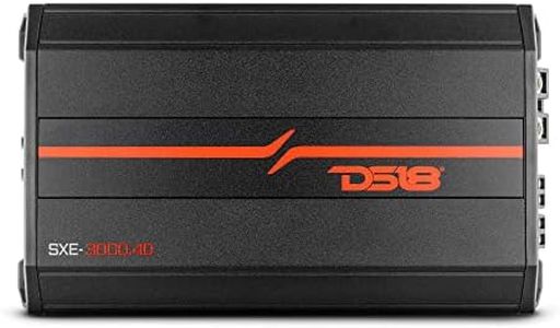 DS18 SXE-3000.4D/BK Car Amplifier Stereo Full-Range Class D 4-Channel 200x4 RMS @4 OHM 3000 Watts - Powerful and Compact Amp for Speakers in Car Audio System