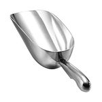 Ice Cube Scoop, Cast Aluminum Shovel Scoops Utility Kitchen Bar Scoops Set Contoured Handle, Ideal for Ice Cube Coffee Bean Food Candy Flour Popcorn Rust Free, Solid & Endurance - 12 oz