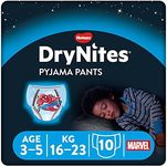 Huggies DryNites, Boys’ Night Time Pants - Sizes 3-5 Years (10 Pants) - Absorbent Pyjama Pants for All Night Comfort - Unbeatable Night Time Protection