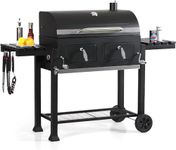 Suprills XXL Charcoal BBQ Grill With Side Tables & Temperature Gauge - Comprehensive BBQ Accessories for Outdoor Cooking - For The Perfect Barbecue Every Time