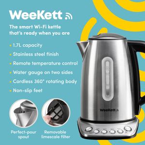 Alexa Smart Kettle 1.7L – Silver Electric WiFi Enabled