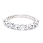 Ornate Jewels 925 Silver Round AAA Grade American Diamond Half Eternity Band Ring for Women and Girls Engagement Wedding Jewellery