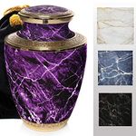 Marble Elegance Purple for Human Ashes Adult Full Size - Large, XL, M & Small Urnes Funéraires Adultes and Cremation Urns for Human Ashes Adult Marble Elegance Purple Urne Funéraire