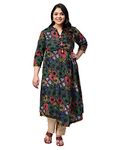 Yash Gallery Women's Plus Size Cotton Printed Anarkali Diwali Kurta for Women (275YK146MULTI_Multi_XXXXX-Large)