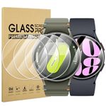 Diruite 4-Pack Screen Protector for Samsung Galaxy Watch 7/6/5/4 44mm Tempered Glass for Samsung Galaxy Watch 7 44mm/6 44mm/5 44mm/4 44mm Screen Protector Cover[Diameter Size 41mm]