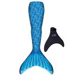 Fin Fun Mermaid Fin for Girls - Monofin Including Mermaid Fin - Colour Blue Size S/M - with Patented Neoprene Monofin