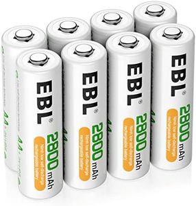 EBL AA Akku 2800mAh 8 Stück - Mignon AA wiederaufladbare Batterien, Typ NI-MH, geringe Selbstentladung mit Staubkasten, 1.2v AA Akkubatterien