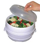 2 Tier Microwave Steamer to Cook & Steam Vegetables Fish Rice