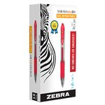 Zebra Pens Sarasa Rapid Dry Ink Gel Retractable Rollerball Pen, 0.7mm, Red Dozen (46830), 12 Count (Pack of 1)