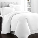 Pizuna 100% Cotton Super King Duvet Cover Set White, 400 Thread Count Long Staple Cotton Superking Duvet Cover 260x220cm, Sateen Weave Quilt Cover with Button Closure (Bedding Duvet Sets)