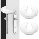 Aster Door Slam Stopper, Durable Silicone Door Stoppers for Kids, Door Finger Pinch Guard, Anti Door Slam Prevents Finger Pinch Injuries and Lockout, Baby Safety Finger Protectors, White, 2 Packs