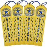 Perfect Attendance Award Ribbons - 100 Total Ribbons with Card & String