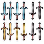 12pcs Inflatable Swords, Pixel Inflatable Sword for Kids Inflatable Light Saber Sword Toys for Birthday Party Cosplay Pool Party Halloween Party Supplies