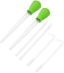 Vagocom 2 Set Manual Fish Tank Cleaning Tools with Extension Pipe and L Shaped Extension Pipe,30ml Aquarium Water Changer,28.9 Inches Siphon Dropper for Fish Bowl Waste Remover,Coral Feeder(Green)