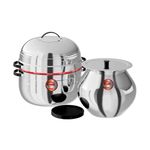 Nolta Premium Thermal Rice Cooker 2 KG, ISO Certified, 1yr Replace-Guarantee, Stainless Steel Choodarapetty, with Induction Based SS Pot and Rubber Gasket (Silver)