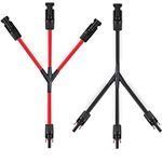 SOYAN 3 to 1 Solar Connectors Y Branch Parallel Adapter 10AWG Cable for Solar Panel (Red & Black)