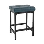 CAIYUN Bar Stools, 55 cm Tall Breakfast Bar Stools, Modern Bar Chairs with Footrest, Sturdy Metal Frame, Faux Leather Upholstery, Ideal for Dining Room, Kitchen, and Parties, Blue