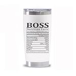 Waldeal BOSS Travel Coffee Mug, Best Leader Coffee Cup, Leader Appreciation Gift, for The Best Boss Ever, Thermal Tumbler with Wrap, Lid and Stainless Steel Interior, Christmas Or Birthday Gift, 20 Oz