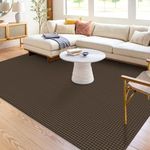 KOZYFLY Boho Rugs for Living Room 5X7 ft Washable Area Rug for Bedroom Brown Braided Large Floor Carpet Rubber Backed Woven Cotton Area Rugs for Dining Room Bedroom Living Room