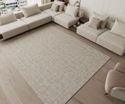 COTTY HOME - 8x10 Area Rug for Living Room, Non-Slip Washable Large Rugs for Bedroom, Aesthetic Beige Boho and Western Carpets for Spacious Interiors Dining Rooms and Kitchen, Foldable Rubber Backing