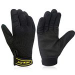 Intra-FIT Mechanics Work Gloves, Improved Dexterity, Lightweight & Breathable Synthetic Leather and Spandex