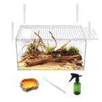 【No Assembly】 Reptile Tank Enclosure with Magnetic Button.12" * 8" * 6" Thicken Snake Enclosure Cage,Batch Stackable Reptile Breeding Tank for Insect,Fish,Tarantula,Hermit crab,spider,Bearded dragon