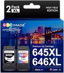 GPC Image Remanufactured 645 XL 646 XL Ink Cartridges Replacement for 645XL 646XL Combo Pack PG645xl Black CL646xl Color Works for Pixma MG2560 MG2460 MG2960 MG2965 MX496 (1 Black 1 Color)