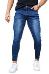 GINGTTO Skinny Jeans Men Stretch Blue Jeans,34W x 30L