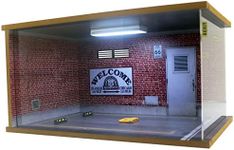 1/18 Scale Model Car Display Case - 1:18 Car Garage Display Case with Clear Acrylic Cover and LED Lighting for Die-Cast Cars, 1 Parking Route 66-Right