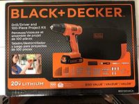 Black and Decker 20V Max Drill Driver and 100-Piece Project Kit - Includes Bag - BDC120VACA