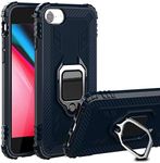 Cavor for iPhone SE 2020/ SE 2022 Case,iPhone 6 6s 7 8 Case,360°Rotation Ring Holder Kickstand [Work with Magnetic Car Mount] Shockproof Scratch-Resistant Protective Cover (4.7")-Navy Blue