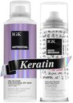 IGK ANTISOCIAL Mask + GOOD BEHAVIOR Hair Treatment Set | Frizz Control and Keratin-Like Smoothing for Dry, Damaged Hair | Hydrating Shine with 450°F Heat Protection | Full Size Value Set