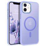 BENTOBEN for iPhone 12 Case, for iPhone 12 Pro Case,[Compatible with MagSafe] Slim Translucent Matte Magnetic Shockproof Protective Anti Slip Women Men Cover Case for iPhone 12/12 Pro, Lavender Purple