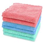 Xumann Flannels Face Cloth Pack 6 for Kids Women, 12 X 12 Inch Flannel Face Cloths for Washing Face, Soft Bamboo Face Clothes, 6 Colours