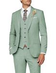 Wangyue Mens Suit 3 Piece Slim Fit Suit for Men Formal Business Suit Wedding Groom Prom Tuxedo Dinner Party, Sage Green, XL