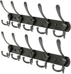 2Pcs Wall Mount Coat Hooks,Coat Rack,Towel Hooks,Heavy Duty 5 Standard Hooks,Metal Coat Hook Rail for Coat Hat Towel