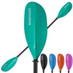 WONITAGO Kayak Paddles Carbon Fiber Shaft Paddle with Nylon Blades, Floating Adjustable Kayaking Oars, 3 Piece, 230-250 cm/90-98 Inches Teal