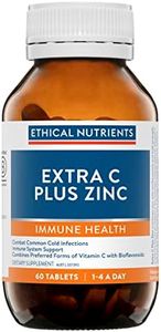 Ethical Nutrients Extra C Plus Zinc - Combats Common Cold Infections & Provides Immune System Support - 60 Tablets