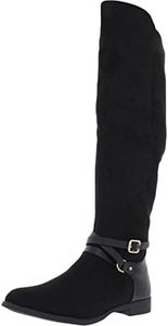 XOXO Womens Thames Leather Tall Over-The-Knee Boots Black 6.5 Medium (B,M)