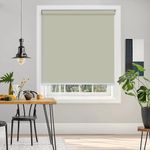 Colornest 100% Blackout Roller Blinds for Windows 46 Inch W X 36 Inch L Roll-Up Shades Sun UV Protection for Home & Office, Dark Beige| Heavy Duty in 38 MM Pole