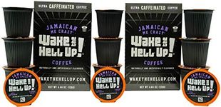 Wake The Hell Up!® Jamaican Me Crazy Flavored Single Serve Coffee Pods Of Ultra-Caffeinated Coffee For K-Cup Compatible Brewers | 24 Count, 2.0 Compatible Pods |