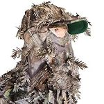 QuikCamo Mossy Oak Camo Hat with Built-in 3D Leafy Face Mask, Turkey Hunting Gear (Adjustable Velcro Closure)